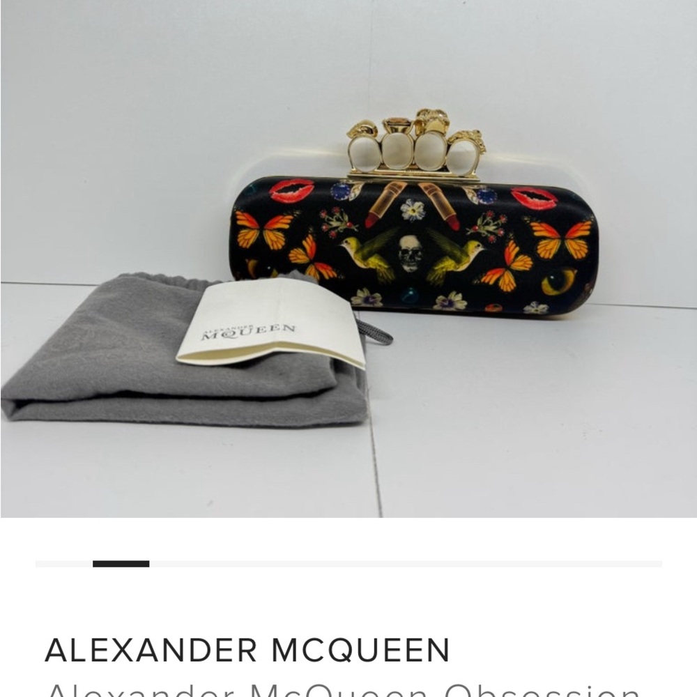 Designer Black Clutch with Gold Accents - Picture 2 of 11